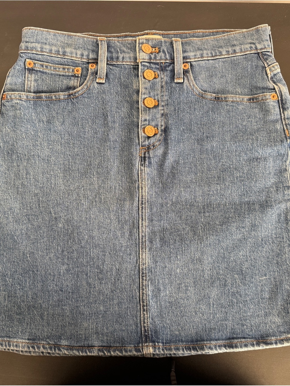 J. Crew Button-Front Denim Skirt in Medium Blue size 27 small